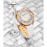Stuhrling 995 05 Lily Mother of Pearl Crystal Accented Flower White Womens Watch