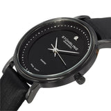 Stuhrling 734L 03 Lady Castorra Diamond Accent Ultra Slim All Black Womens Watch