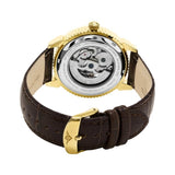 Stuhrling 3983 2 Automatic Skeleton Brown Leather Strap Mens Watch