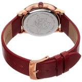 Burgi BUR159RD Swarovski Crystal Mother of Pearl Flower Red Leather Womens Watch