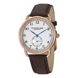Stuhrling Original 207.04 Decor Quartz Stainless Steel Leather Strap Mens Watch