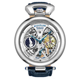 Stuhrling 3919 1 Emperor’s Grandeur Automatic Skeleton Dual Time Mens Watch