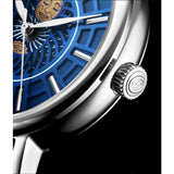 Stuhrling Original 899 03 Duet Day/ Night Black Leather Strap Watch