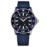 Stuhrling Original 4041 4 Explorer Quartz Date Blue Nylon Strap Mens Watch
