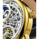 Stuhrling 3926 2 Legacy Automatic Skeleton Dual Time AM/PM Leather Mens Watch