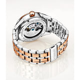 Stuhrling 943B 03 Dual Time AM PM Automatic Skeleton Stainless Steel Mens Watch