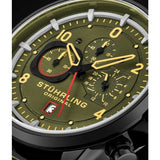 Stuhrling Original 929 04 Chronograph Date Quartz Green Leather Mens Watch