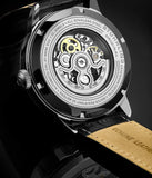 Stuhrling Original 3133 1 Executive Automatic Black Leather Mens Watch