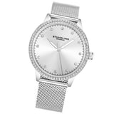 Stuhrling Original 3904 1 Vogue Quartz Crystal Accented Mesh Bracelet Womens Watch
