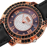 Burgi BUR156BKR Swarovski Crystal Mother of Pearl Diamond Black Womens Watch