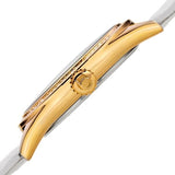 Burgi BUR141WTG Crystal Accented MOP Dial Quilted Leather Strap Womens Watch