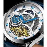 Stuhrling Original 925 01 Radiant Automatic Skeleton Blue Leather Mens Watch