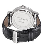 Akribos AK599SS Day Date GMT Green Accented Black Silvertone Mens Watch