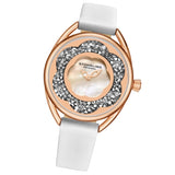 Stuhrling 995 05 Lily Mother of Pearl Crystal Accented Flower White Womens Watch