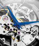 Stuhrling 3964L 3 Automatic Skeleton Black Leather Strap Mens Watch