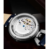Stuhrling 3919 1 Emperor’s Grandeur Automatic Skeleton Dual Time Mens Watch