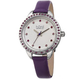 Burgi BUR161PU Swarovski Crystals Purple Leather Strap Womens Watch