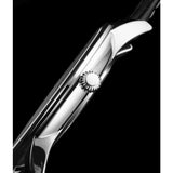 Stuhrling 3997 1 Quartz Date Black Embossed Leather Strap Mens Watch