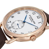 Stuhrling Original 207.04 Decor Quartz Stainless Steel Leather Strap Mens Watch