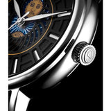 Stuhrling Original 899 02 Duet Day/ Night Black Leather Strap Watch