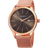 Akribos XXIV AK959RGGN Quartz Sunray Dial Mesh Bracelet Stainless Steel Mens Watch