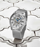 Stuhrling Original 3942M 1 Automatic Skeleton Stainless Steel Mesh Bracelet Mens Watch