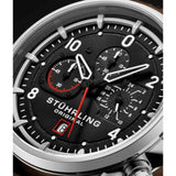 Stuhrling Original 929 02 Chronograph Date Quartz Brown Leather Mens Watch
