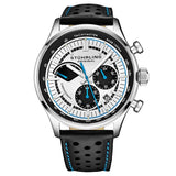 Stuhrling Original 934 01 Tachymeter Date Quartz Black Leather Mens Watch