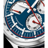 Stuhrling Original 934 02 Tachymeter Date Quartz Blue Leather Mens Watch