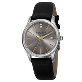 Akribos XXIV AK879SS Date Diamond Marker Silvertone Black Womens Watch