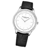 Stuhrling 3985 1 Crystal Accented Black Genuine Leather Womens Watch