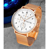 Stuhrling 3911 5 Monaco Essex Quartz Chronograph Stainless Steel Mesh Mens Watch