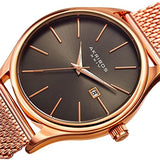 Akribos XXIV AK959RGGN Quartz Sunray Dial Mesh Bracelet Stainless Steel Mens Watch