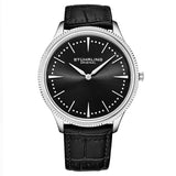 Stuhrling 3984 3 Symphony Classic Black Leather Strap Mens Watch