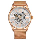Stuhrling Original 3942M 5 Automatic Skeleton Stainless Steel Mesh Bracelet Mens Watch