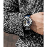 Stuhrling 3919 1 Emperor’s Grandeur Automatic Skeleton Dual Time Mens Watch