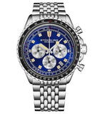 Stuhrling 1010 03 Quartz Chronograph Raceway Date Blue Stainless Steel Mens Watch