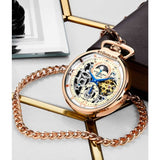 Stuhrling Original 991 03 Modena Mechanical Automatic Skeleton Mens Pocket Watch