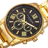 Akribos XXIV AK904YGB Swiss Quartz Tachymeter Day Date GMT Mens Watch