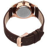 Akribos XXIV AK896BR Quartz Diamond Bezel Brown Leather Strap Womens Watch