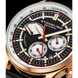 Stuhrling Original 934 03 Tachymeter Date Quartz Black Leather Mens Watch