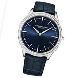 Stuhrling 3984 2 Symphony Classic Blue Leather Strap Mens Watch