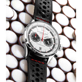 Stuhrling 933 01 Tachymeter Date Black Leather Strap Quartz Mens Watch