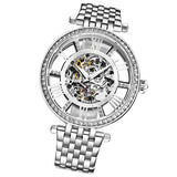 Stuhrling 3944 1 Delphi Automatic Skeleton Crystal Accented Womens Watch