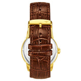 Stuhrling Original 898 03 Celestia Moon Phase Day Date Brown Leather Strap Watch