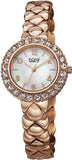 Burgi BUR113RG Swiss Quartz Crystal Bezel MOP Dial Rosetone Womens Watch