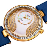 Bürgi BUR155BU Japanese Quartz Diamond and Swarovski Accented Womens Watch