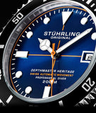 Stuhrling 883H 03 Depthmaster Automatic Diver Stainless Steel Date Mens Watch