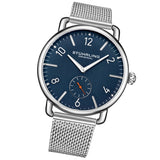 Stuhrling 3939 1 Quartz Stainless Steel Mesh Bracelet Blue Dial Mens Watch