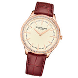 Stuhrling 3985 6 Symphony Crystal Accented Red Genuine Leather Womens Watch
